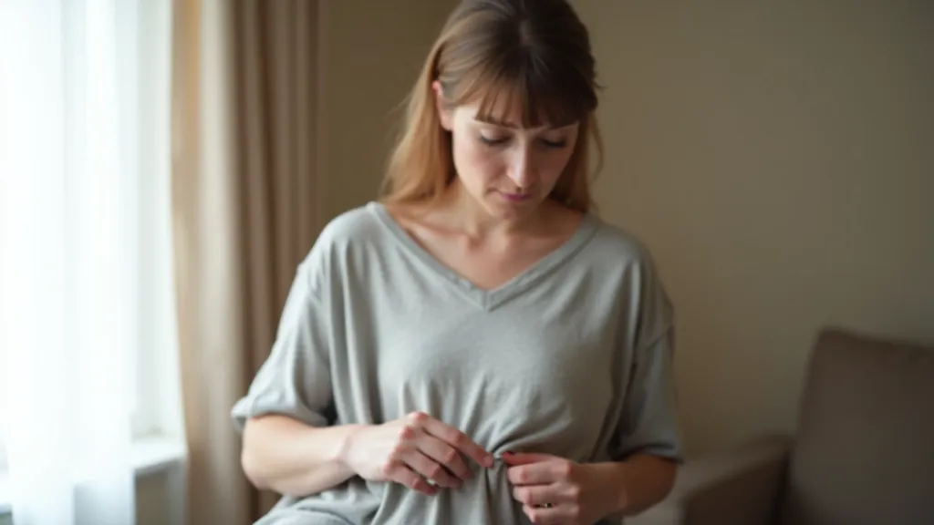 Person checking clothing for stains and damage before placing in donation box